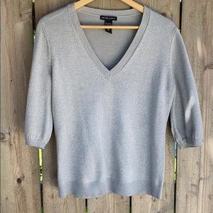 New York & Company Shimmery Silver Sweater